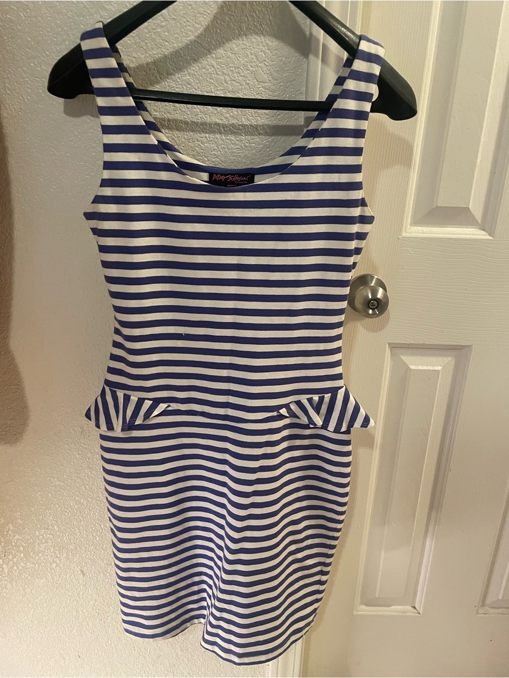 Betsey Johnson Blue & White Striped Peplum Dress for Girls